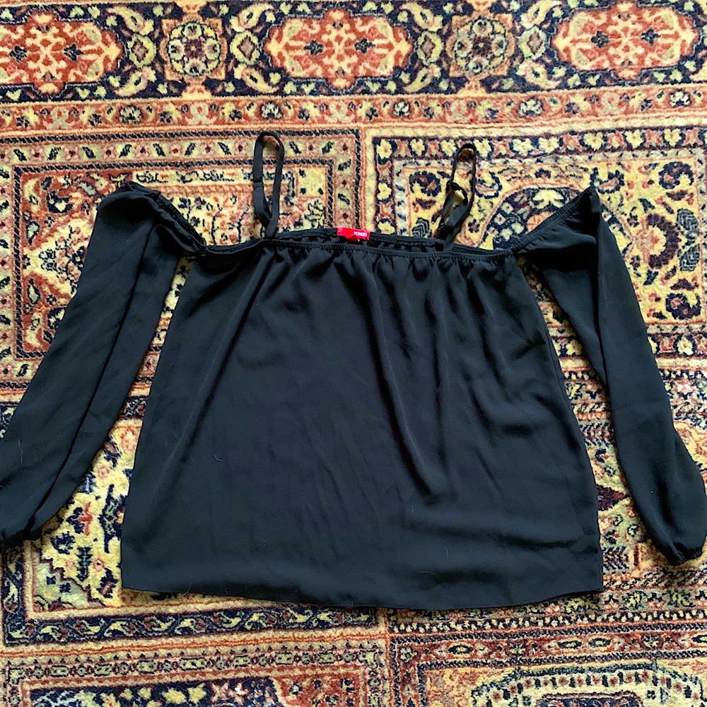 Black off the shoulder shirt